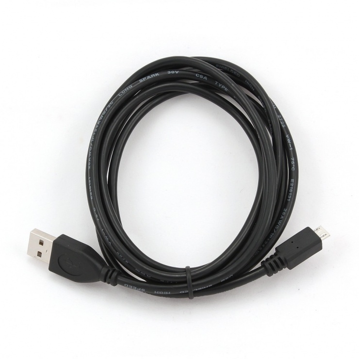 Imagine Cablu USB 2.0 la micro USB-B T-T 1m negru, Gembird CCP-mUSB2-AMBM-1M-1